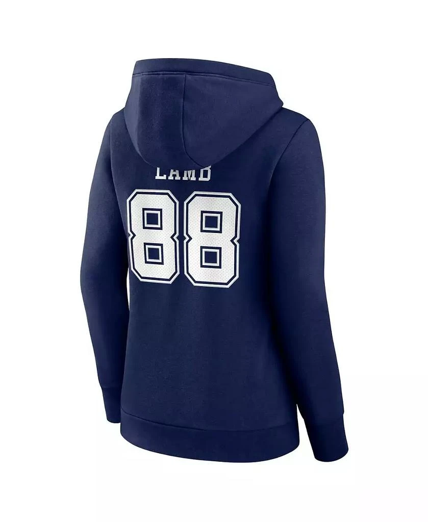 Fanatics Women's CeeDee Lamb Navy Dallas Cowboys Player Icon Name and Number V-Neck Pullover Hoodie 2