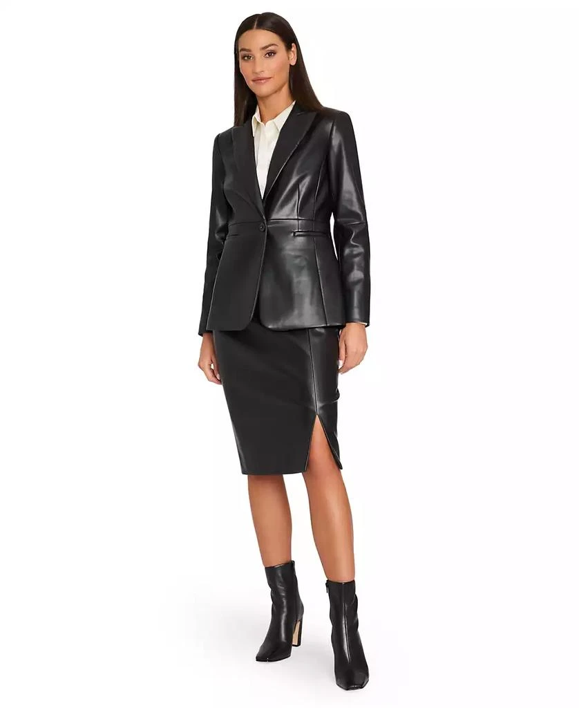 Tahari Women's Faux-Leather Boyfriend Jacket 5
