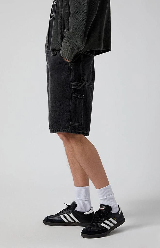 PacSun Black Baggy Denim Carpenter Shorts 4