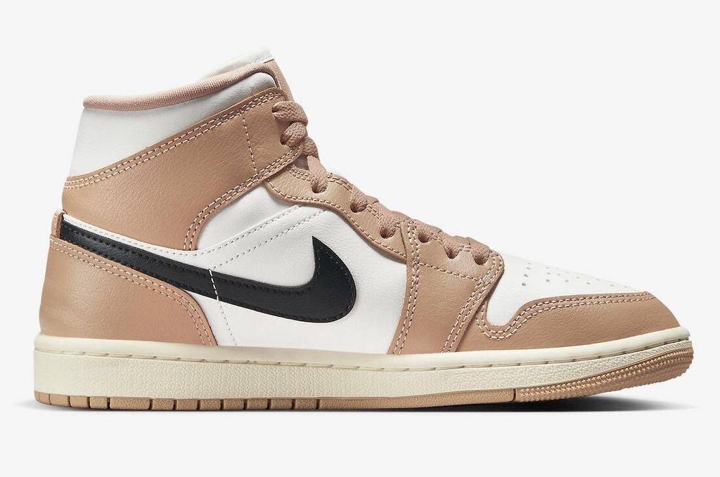Jordan Air  1 Mid BQ6472-103 Women US 9 Sail Black Desert Lifestyle Shoes GBNC291