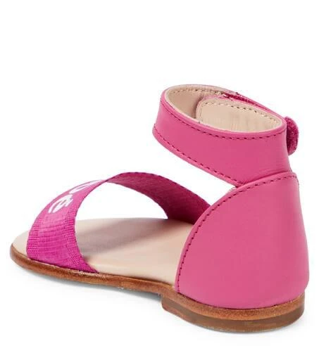Chloé Baby logo leather and canvas sandals 2