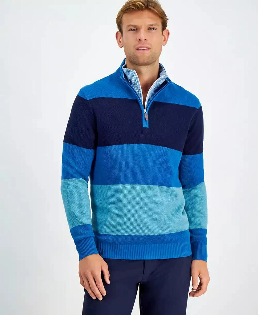 Club Room Men's Bold Stripe Quarter-Zip Sweater, Created for Macy's 1
