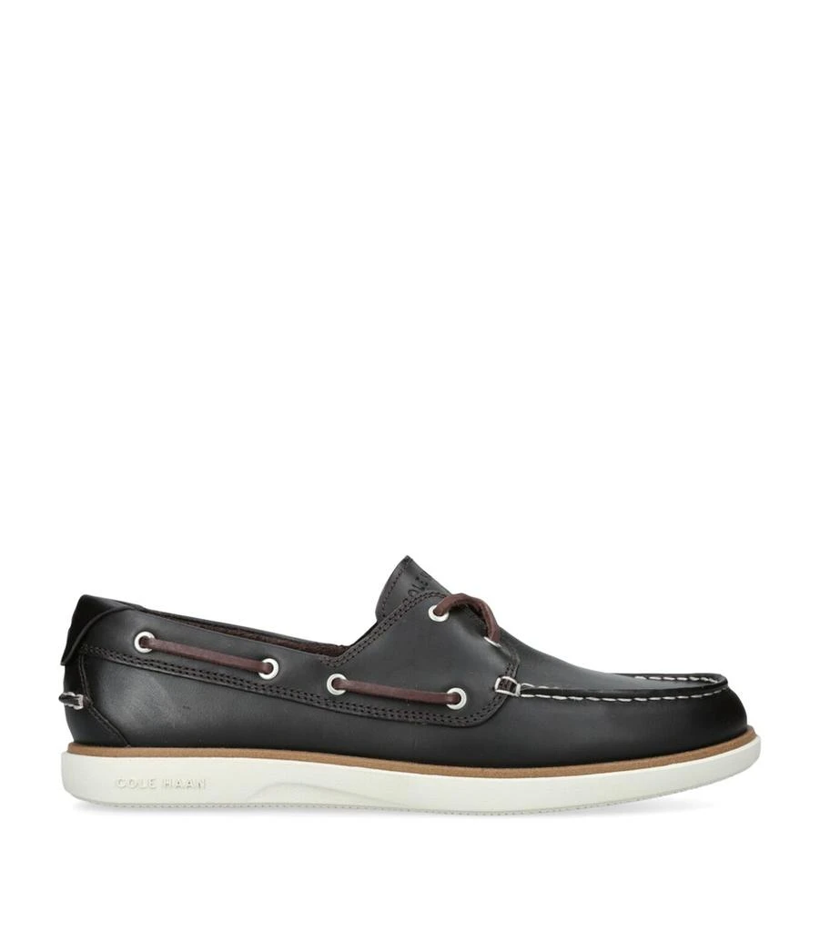 Shop Cole Haan Leather GrandPrø Windward Boat Shoes on Sale  display picture 1