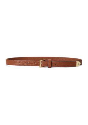 Ralph Lauren Ralph Lauren Pebbled Leather Skinny Belt