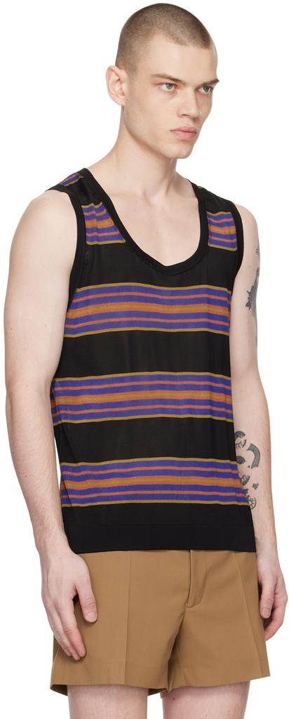 Dries Van Noten Black Striped Tank Top