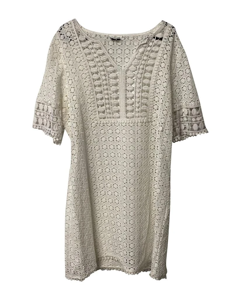 MIGUELINA Cocktail Lace Dress in White Cotton 5