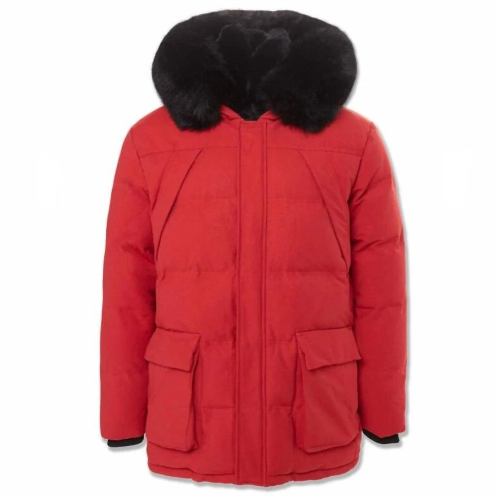 JORDAN CRAIG Bismarck Fur Lined Parka Jacket In Red 3