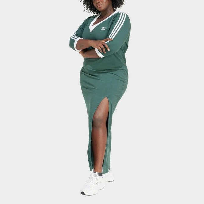 Adidas Women's adidas Adicolor 3-Stripes V-Neck Maxi Dress (Plus Size) 4
