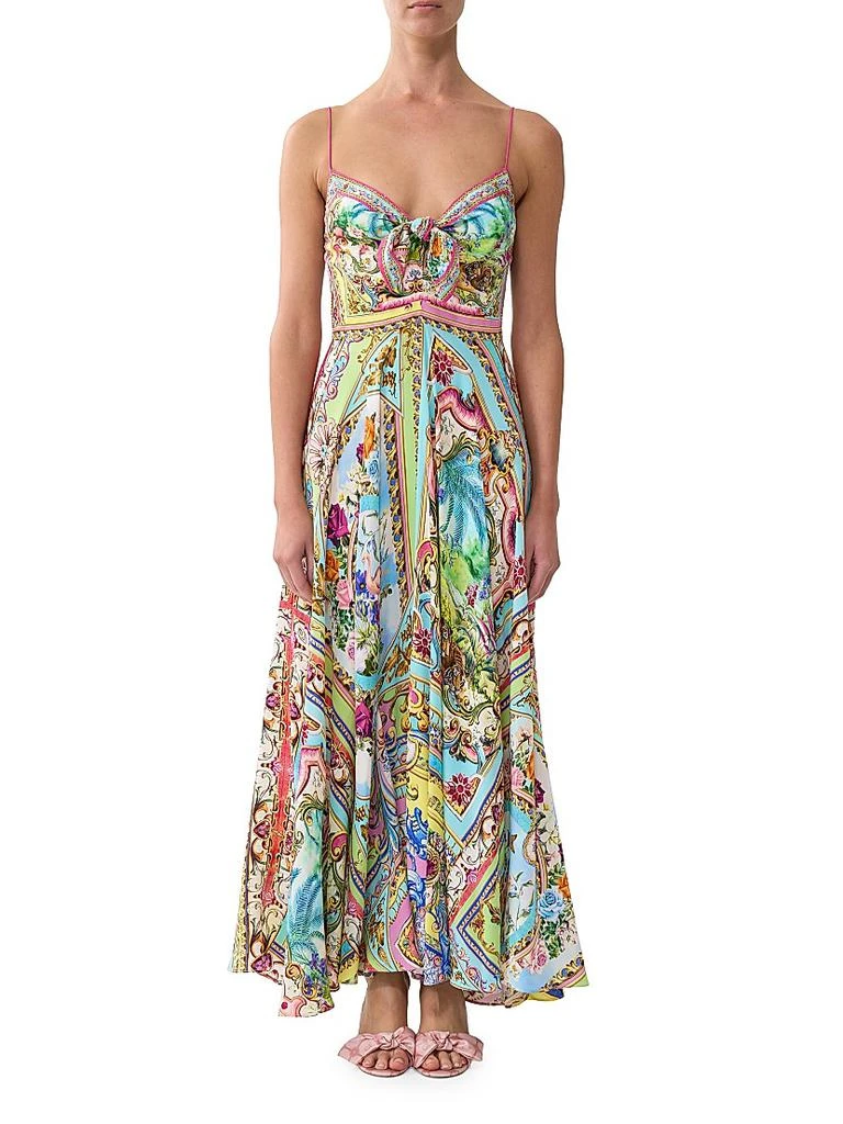 Shop Spirit of Santa Maria Tie-Front Silk Maxi Dress on Sale at BeyondStyle   Get 50% Off Spirit of Santa Maria Tie-Front Silk Maxi Dress with  Limited-Time Flash Deals, Exclusive Discounts, and