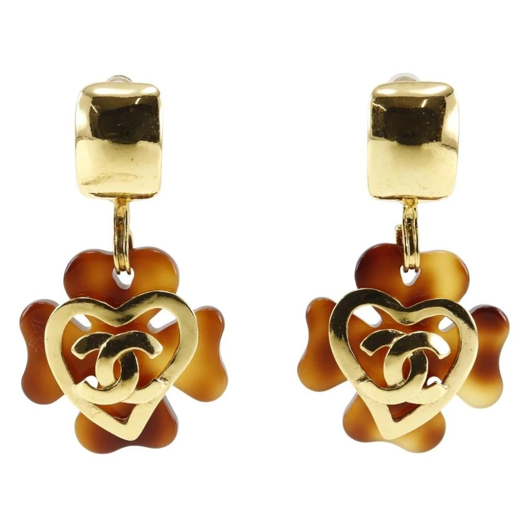 Chanel gold Plating Plastic Clip Earrings (Pre-Owned)