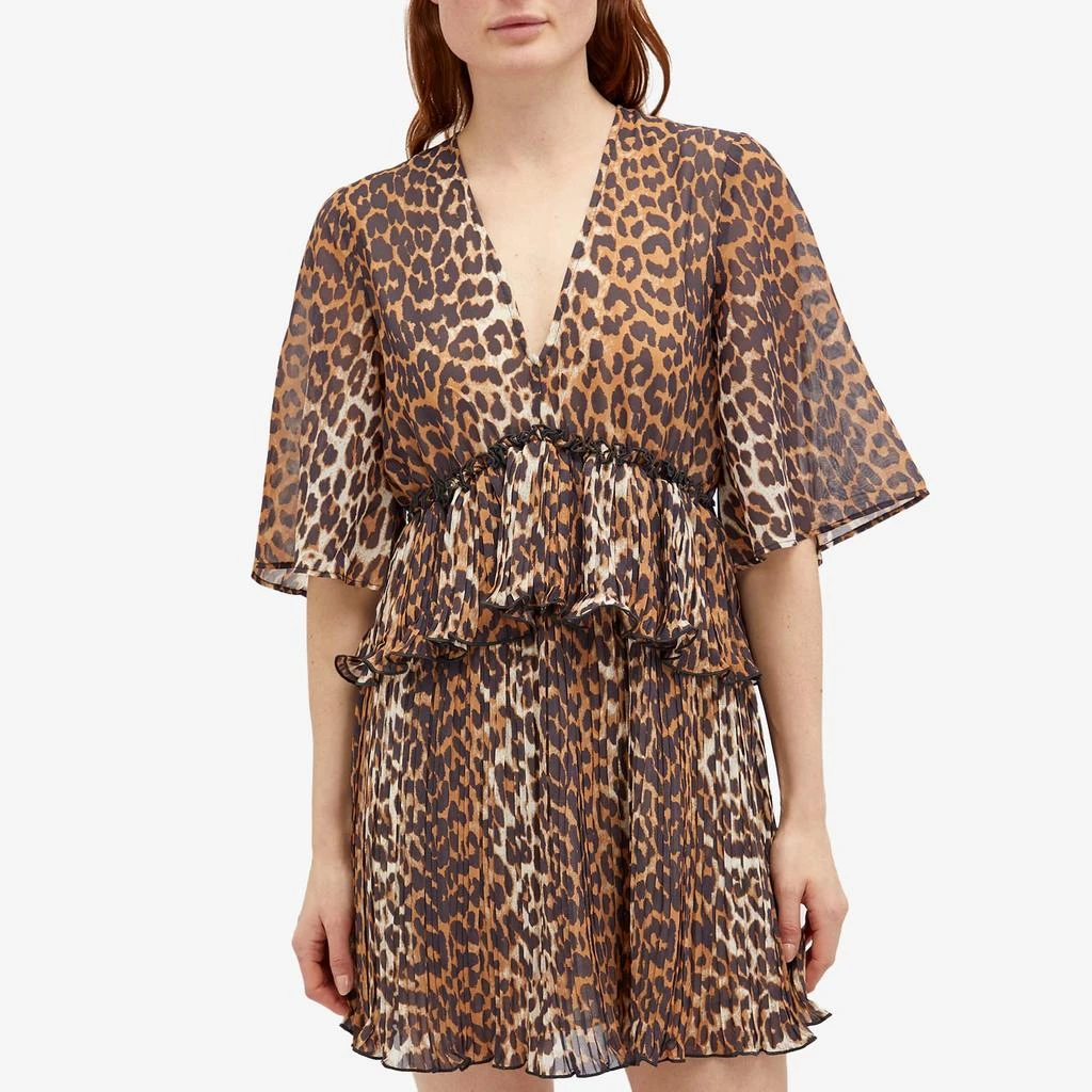 Ganni GANNI Georgette V-Neck Mini Dress 2