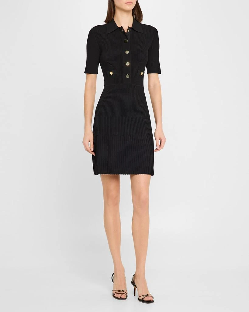 VERONICA BEARD Lauper Short-Sleeve Ribbed Mini Dress 4