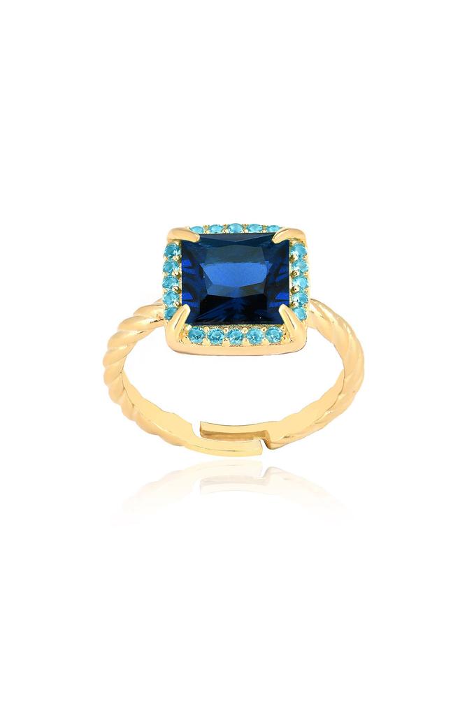 Gabi Rielle Cubic Zirconia Square Halo Adjustable Ring