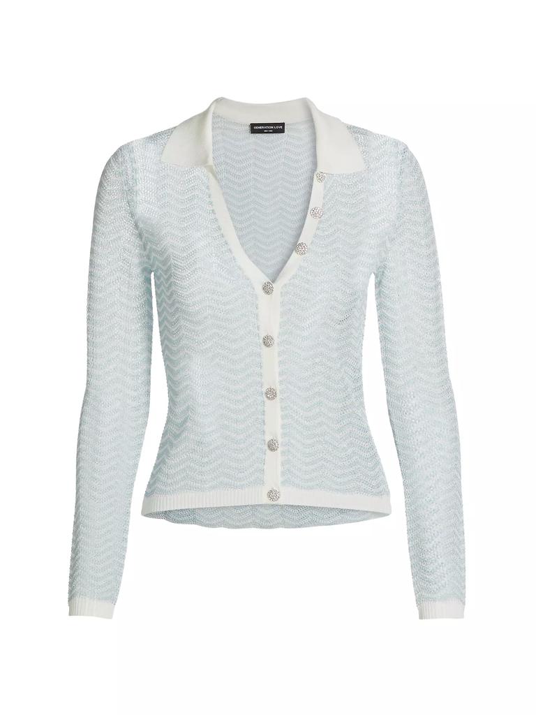 Generation Love Meghan Pointelle Open-Knit Cardigan