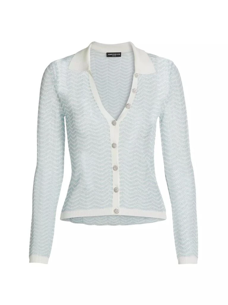 Generation Love Meghan Pointelle Open-Knit Cardigan 1