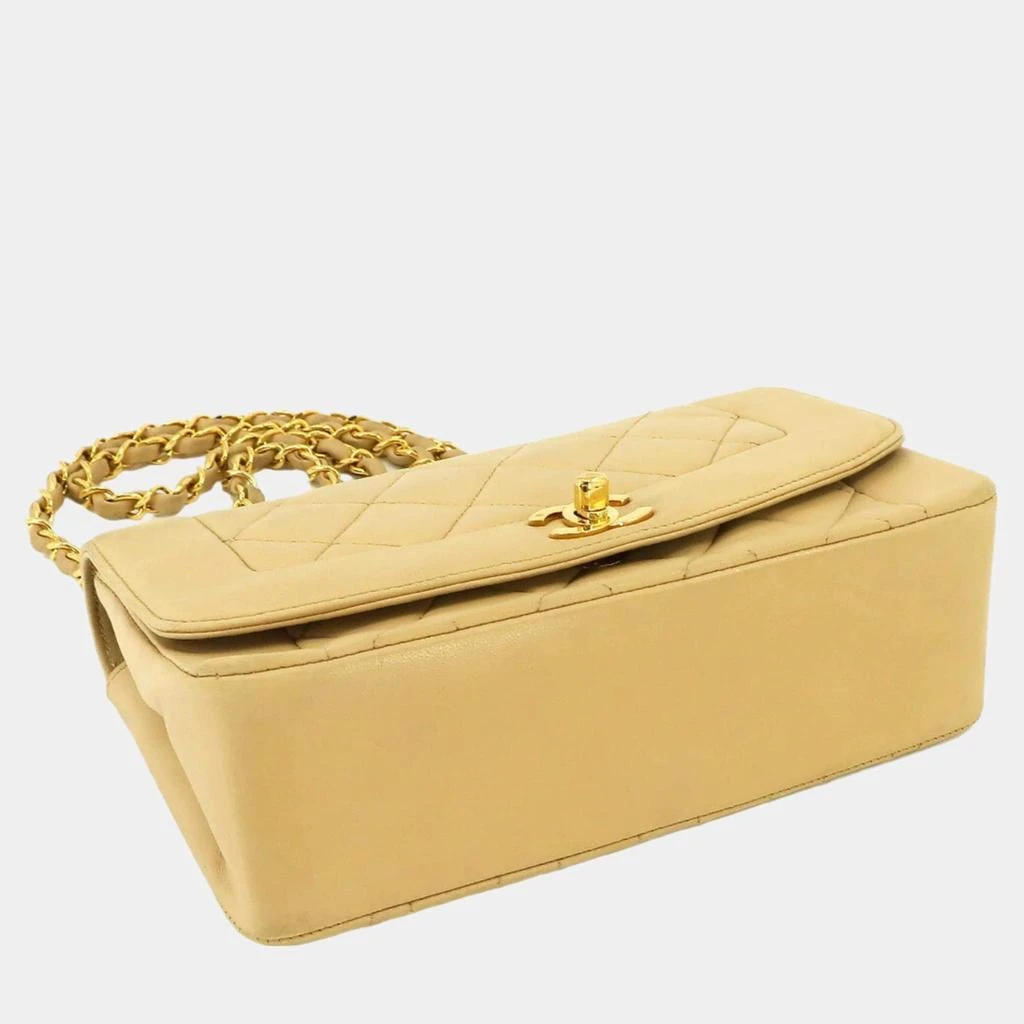 Chanel Chanel Beige Quilted Lambskin Small Vintage Diana Flap Bag  5