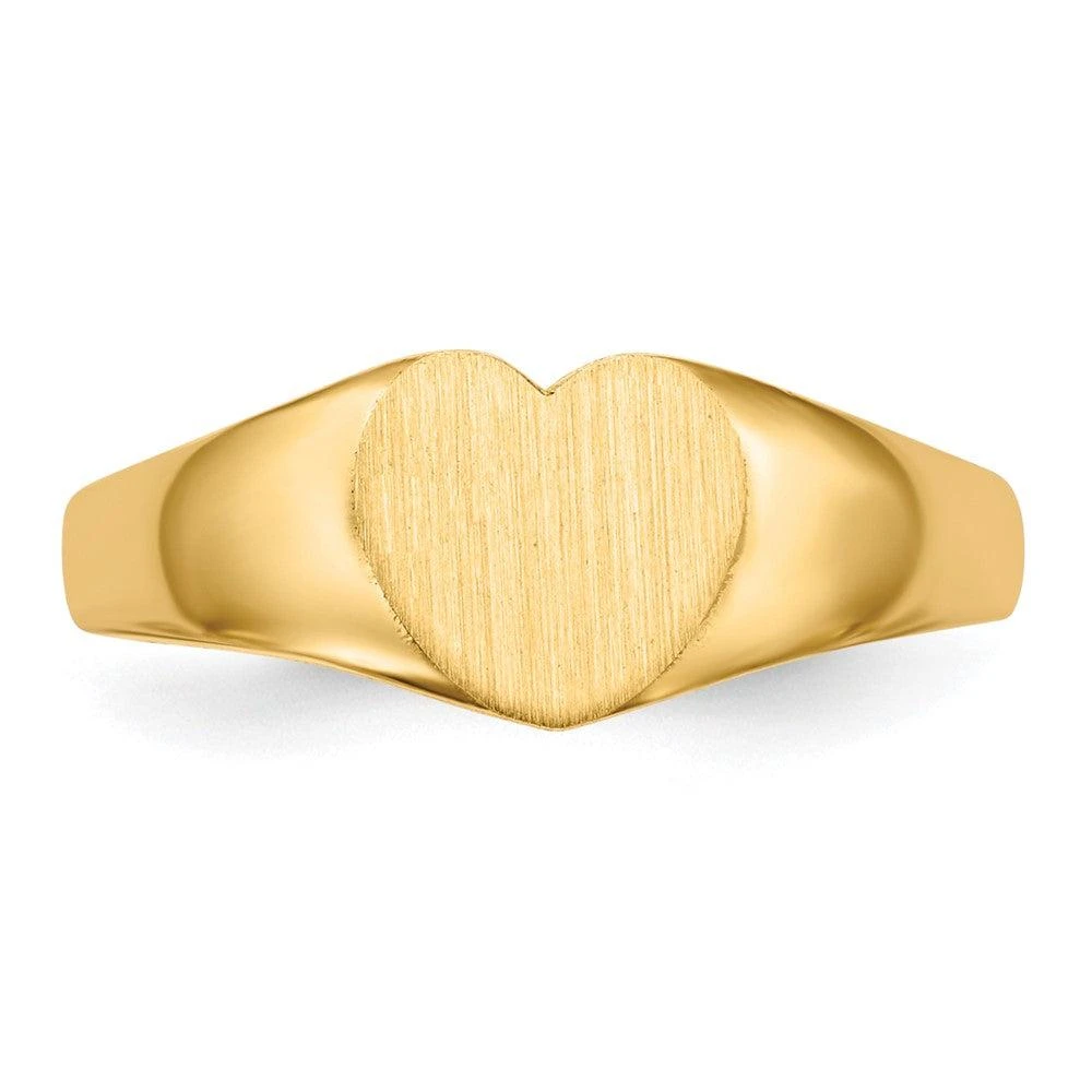Diamond2Deal 14k Yellow Gold Closed Back Heart Signet Ring 4