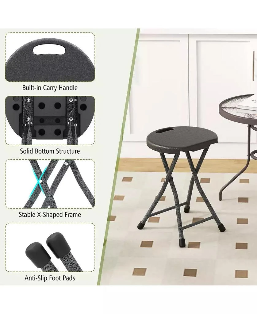 Mecale Folding Stool with Built-In Handle for Adults, Portable Seat 6