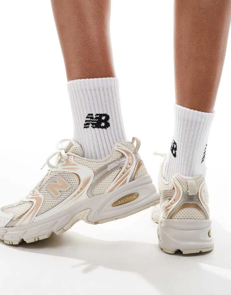 New Balance New Balance 530 trainers in light gold metallic - exclusive to ASOS 5