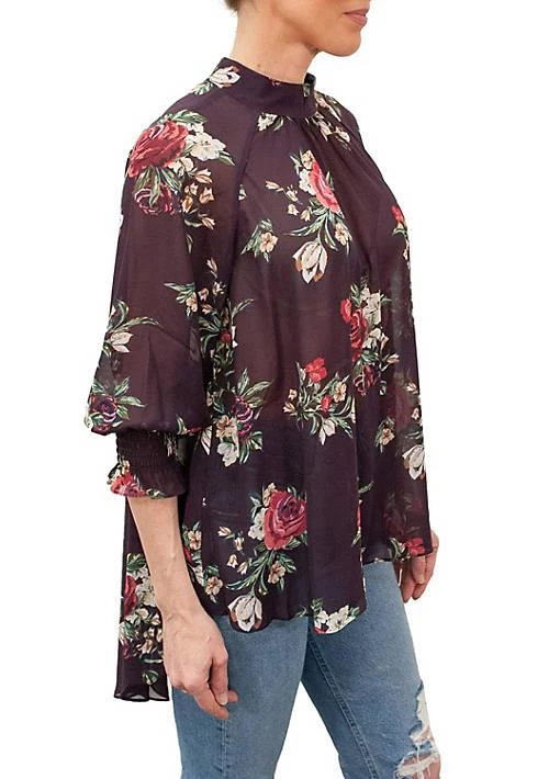 DR2 by Daniel Rainn By Daniel Rainn Floral Mock Turtleneck Blouse 2