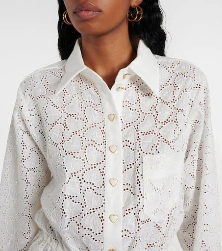 Zimmermann Crush Embroidered linen playsuit 4