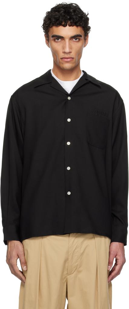 Wacko Maria Black 50's Open Collar Shirt