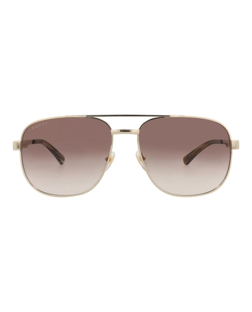 Gucci Aviator-Frame Metal Sunglasses