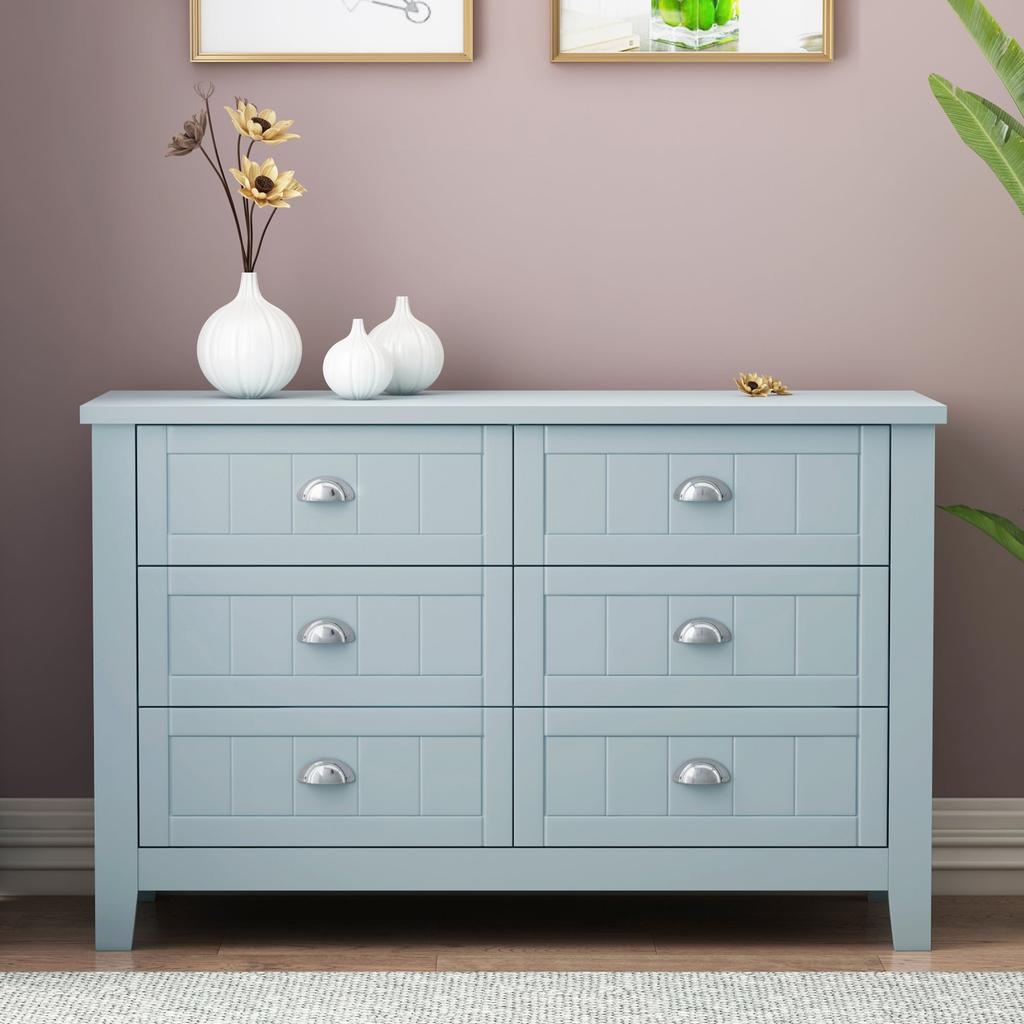 Streamdale Furniture Streamdale Blue-gray retro-style cabinet for dining/living/kitchen