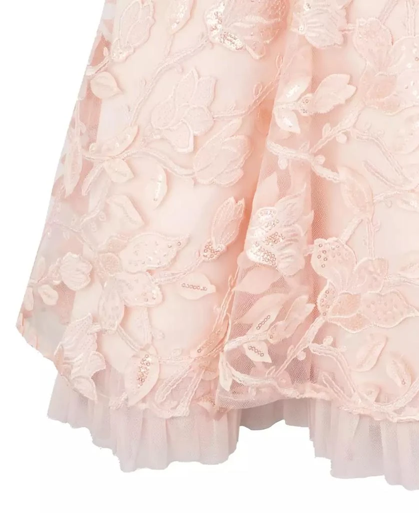 Rare Editions Big Girls Sequin and Embroidered Mesh Social Dress 4