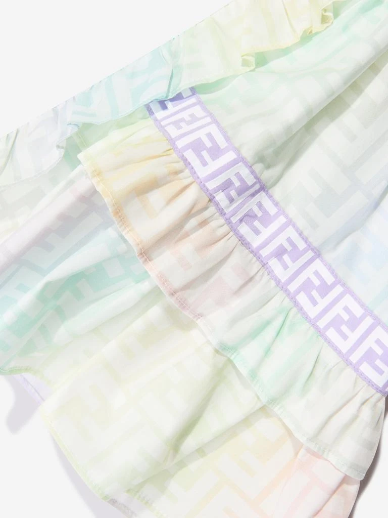 Fendi Fendi Girls FF Logo Metaverse Dress in White 4