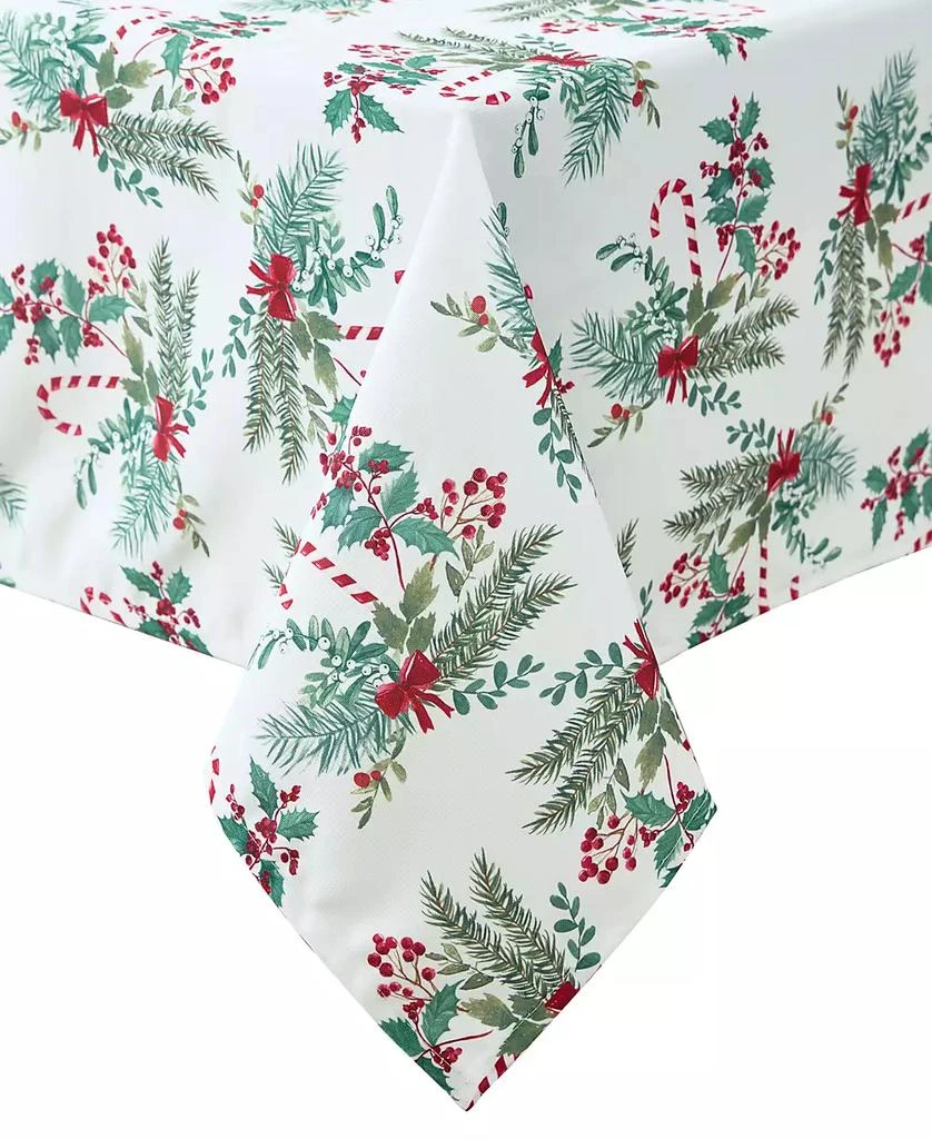 Laura Ashley Easy Care Holiday Tablecloth, 70" Round 1