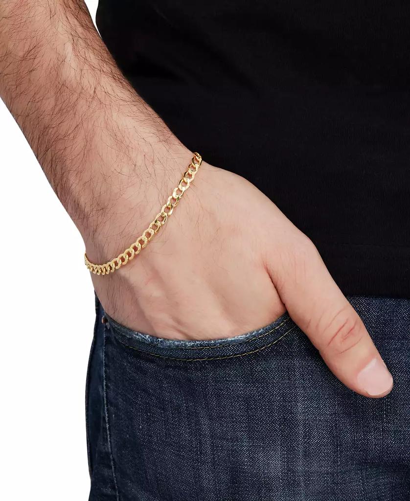 Italian Gold Beveled Curb Link Chain Bracelet in 10k Gold