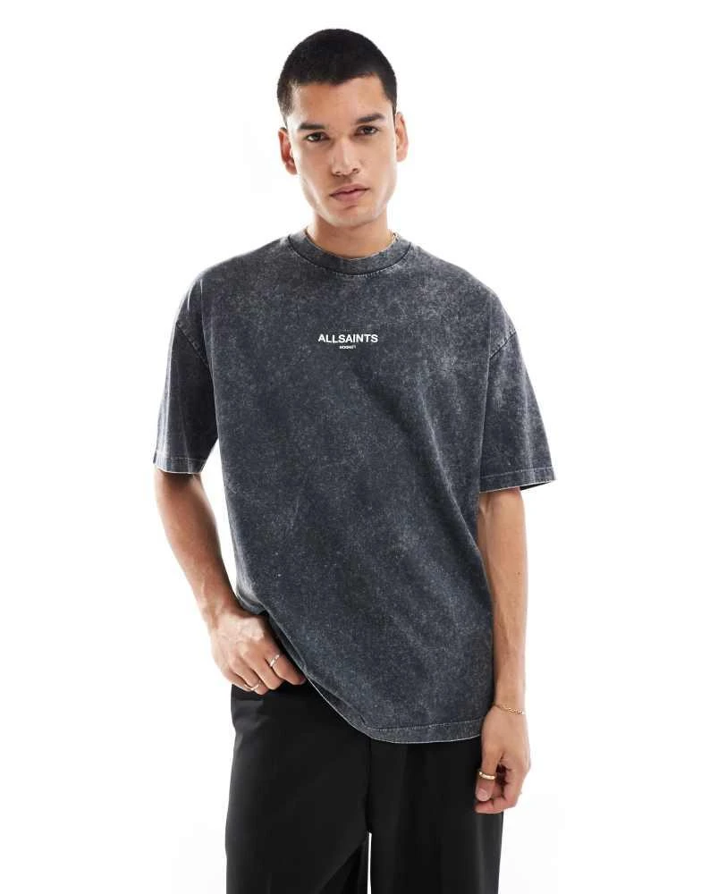 ALL SAINTS AllSaints Underground oversized t-shirt in stone wash black exclusive to asos 1