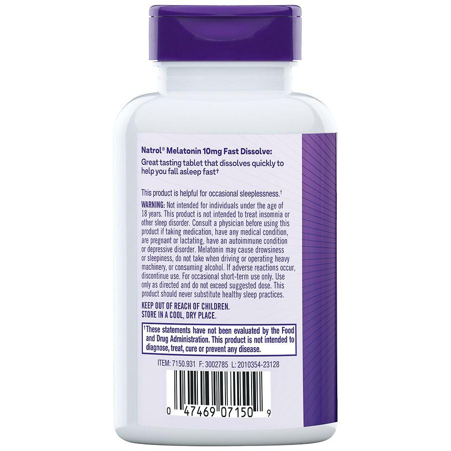Natrol 10mg Fast Dissolve Melatonin Tablets Strawberry