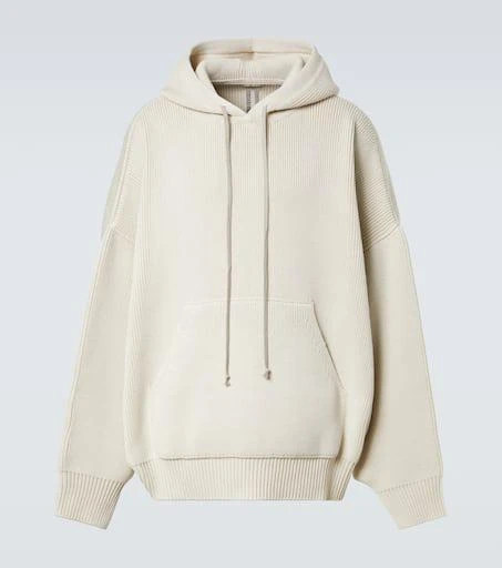Rick Owens Hun ribbed-knit virgin wool hoodie 1