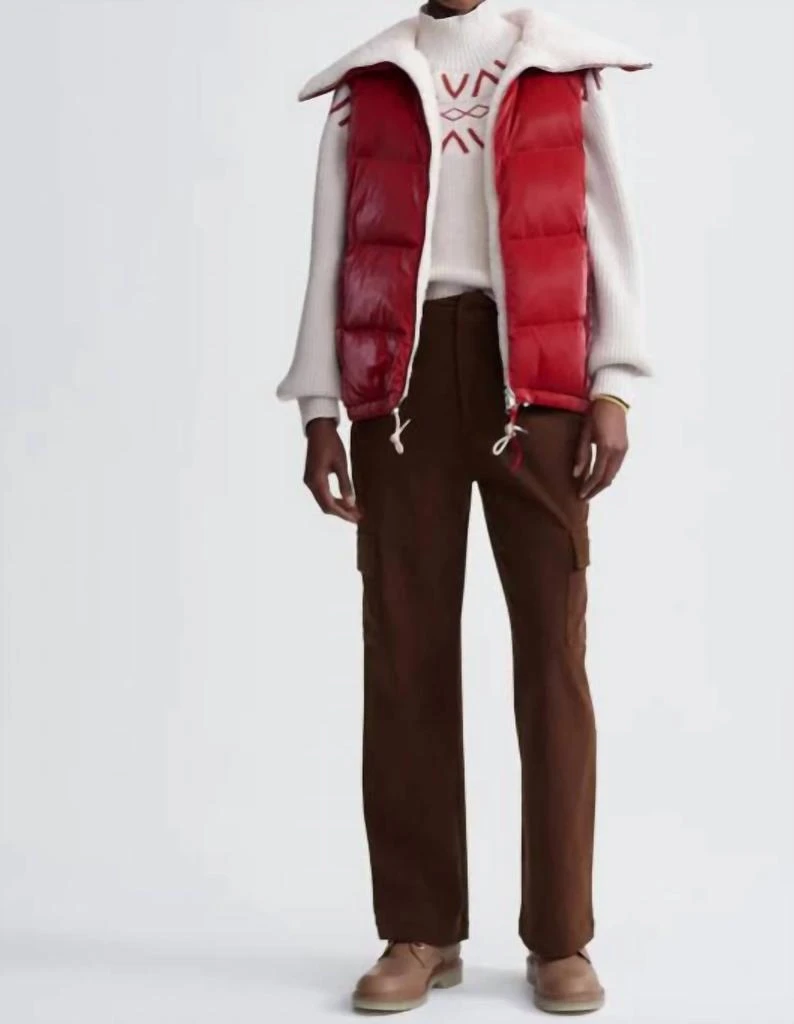 Varley Brock Puffer Gilet Vest In Red 2