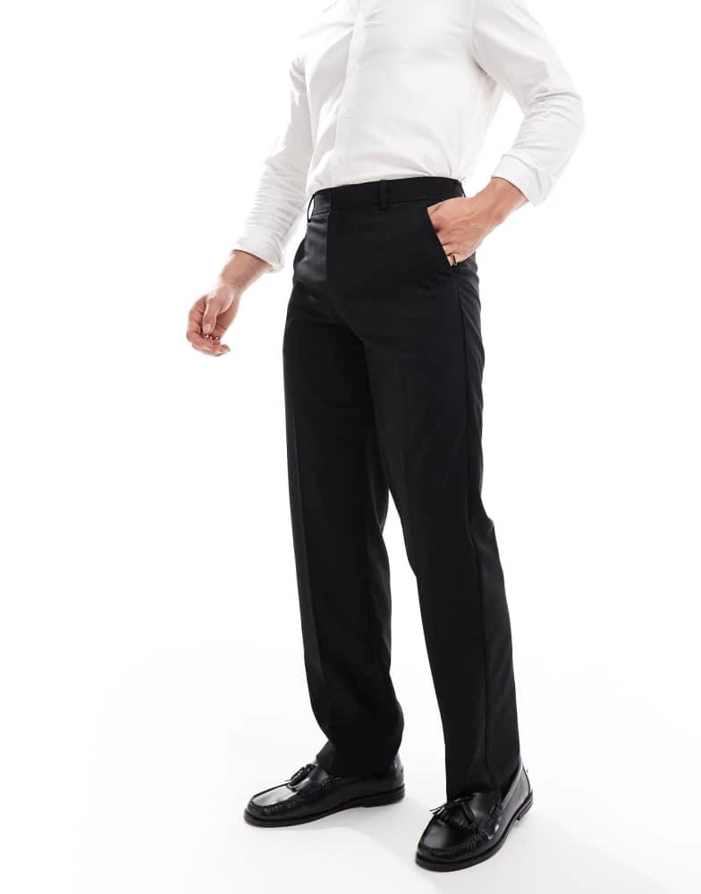 ASOS ASOS DESIGN smart straight leg trousers in black 1