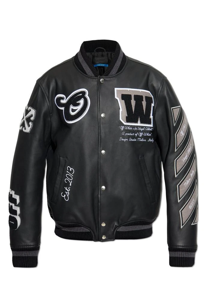 Off-White Off-White Leather Varsity Jacket 1