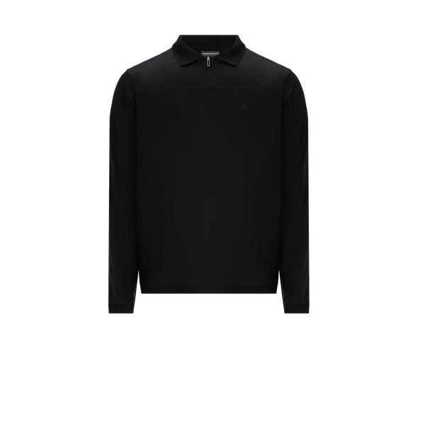 Emporio Armani Long-sleeved polo shirt with a zip neck 1