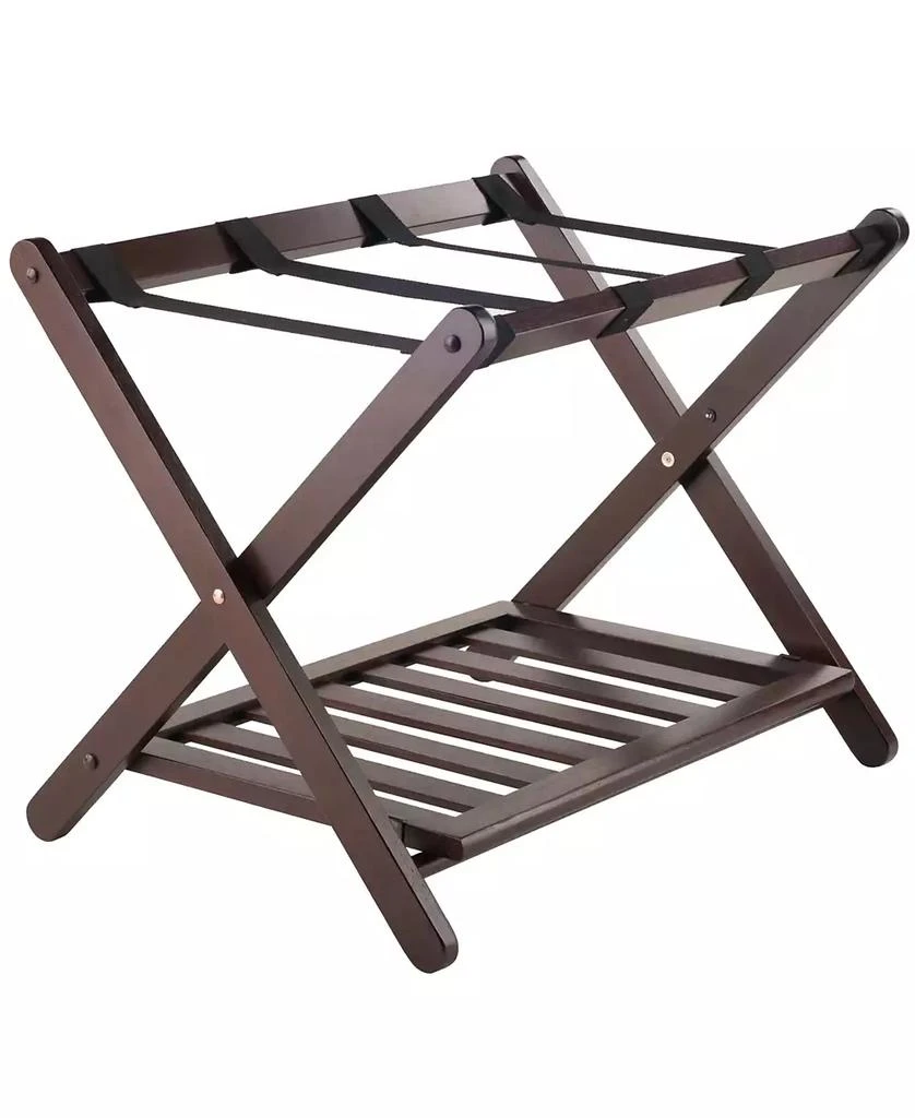 Winsome Remy Luggage Rack with Shelf In Cappuccino 1