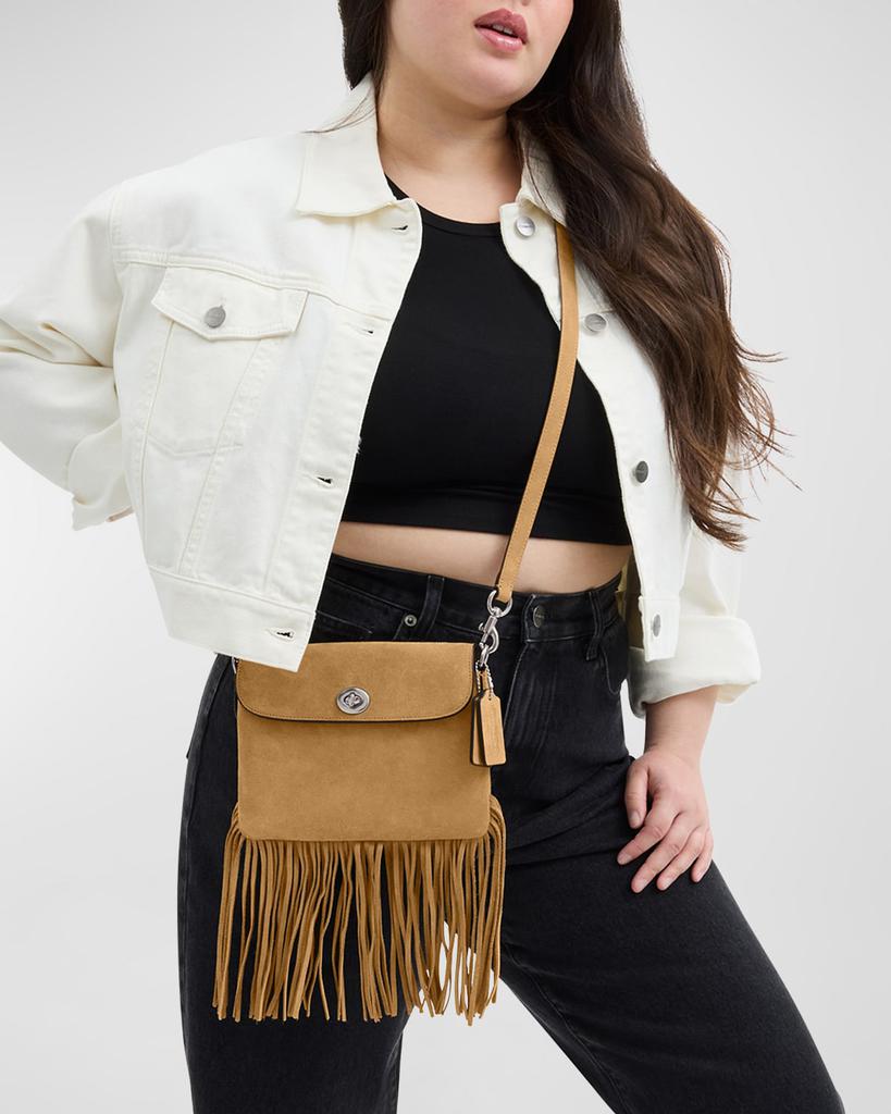 Coach 1964 Fringe Flap Suede Shoulder Bag