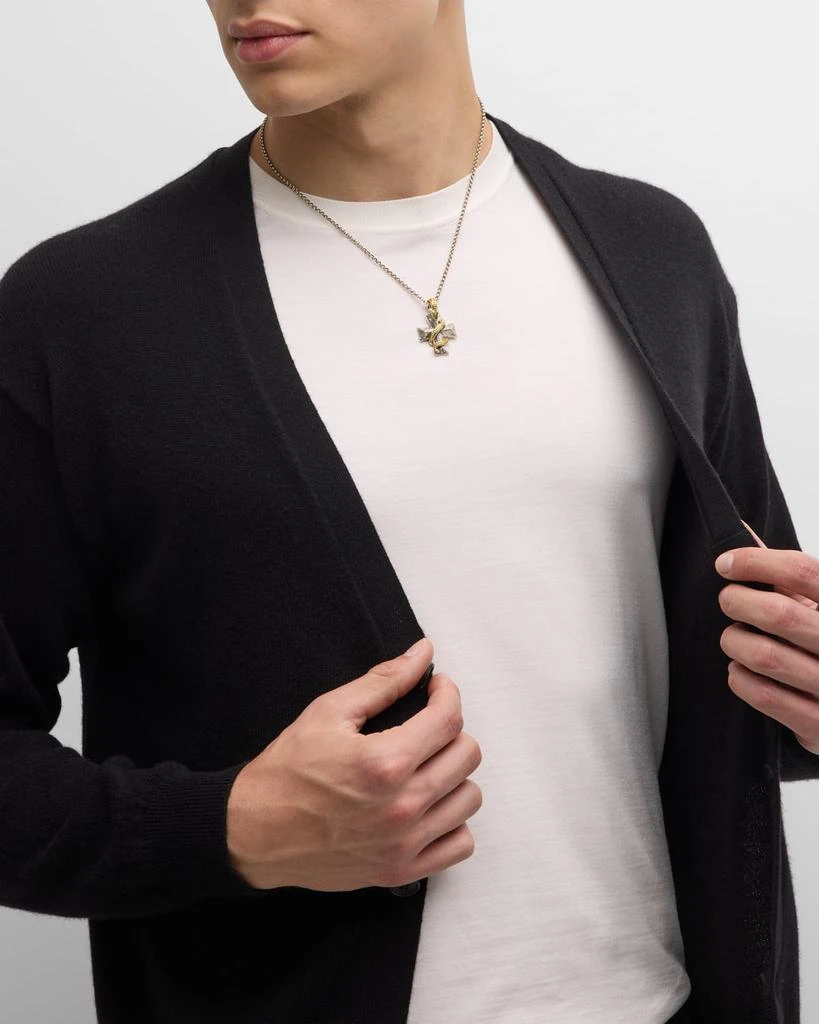 Konstantino Men's Two-Tone Serpent Cross Pendant 5