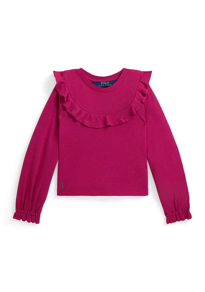 Ralph Lauren Girls 2-6x Ruffled Cotton Modal Top