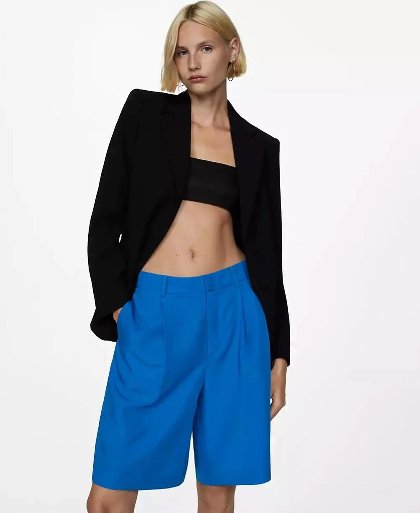 Mango Women's Lyocell Pleated Bermuda Shorts 1