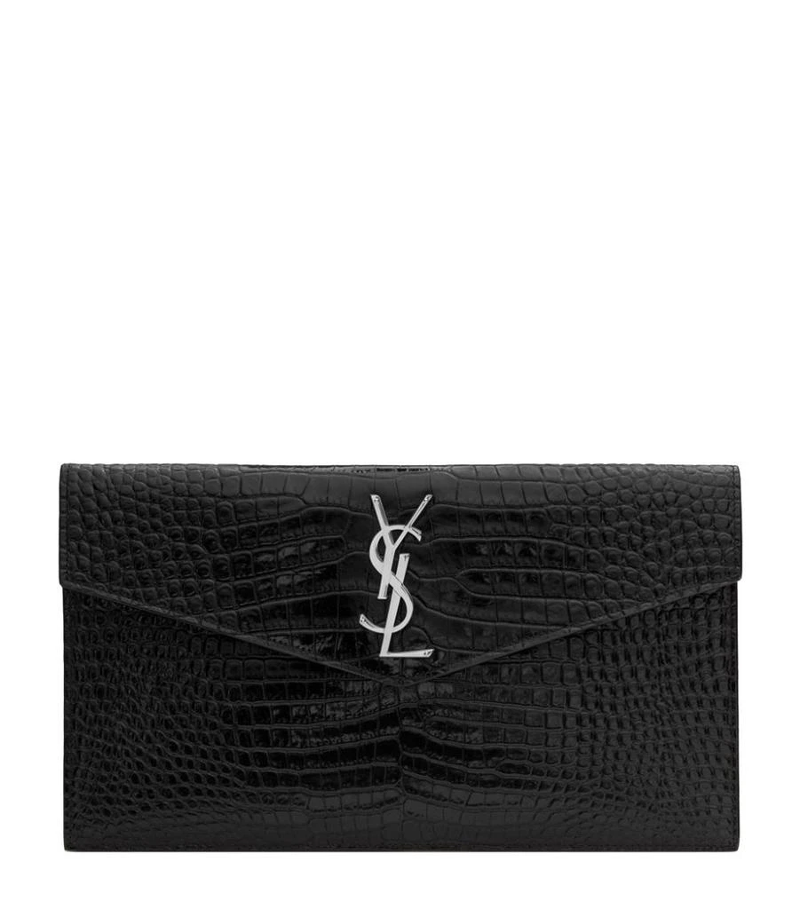 Yves Saint Laurent Leather Uptown Clutch Bag 1