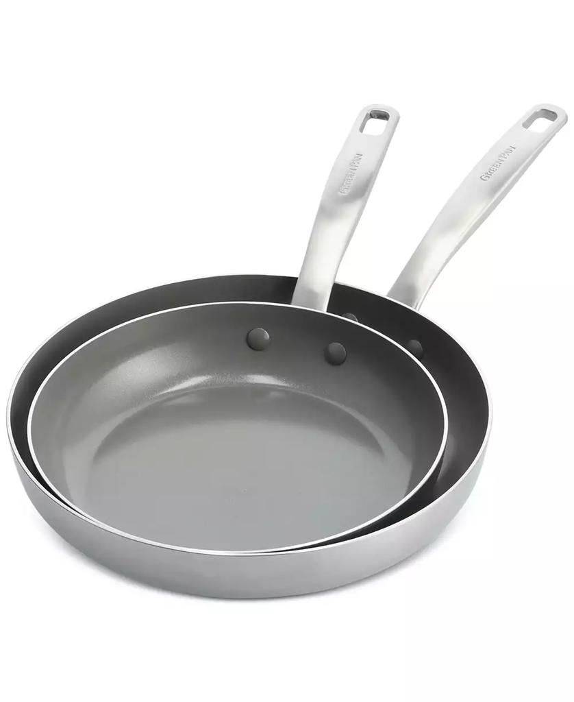 Greenpan Chatham Stainless Ceramic Nonstick 2-Pc. Frypan Set
