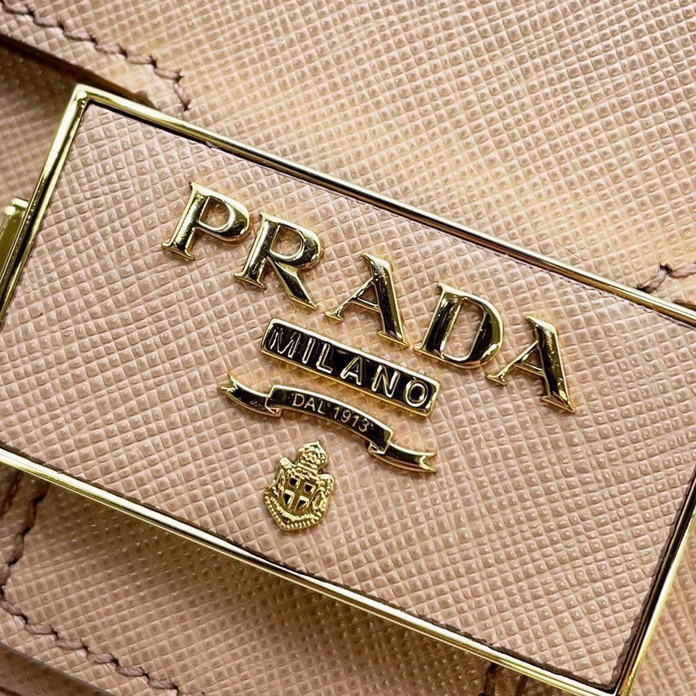 Prada Prada Saffiano Leather Emblème Shoulder Bag