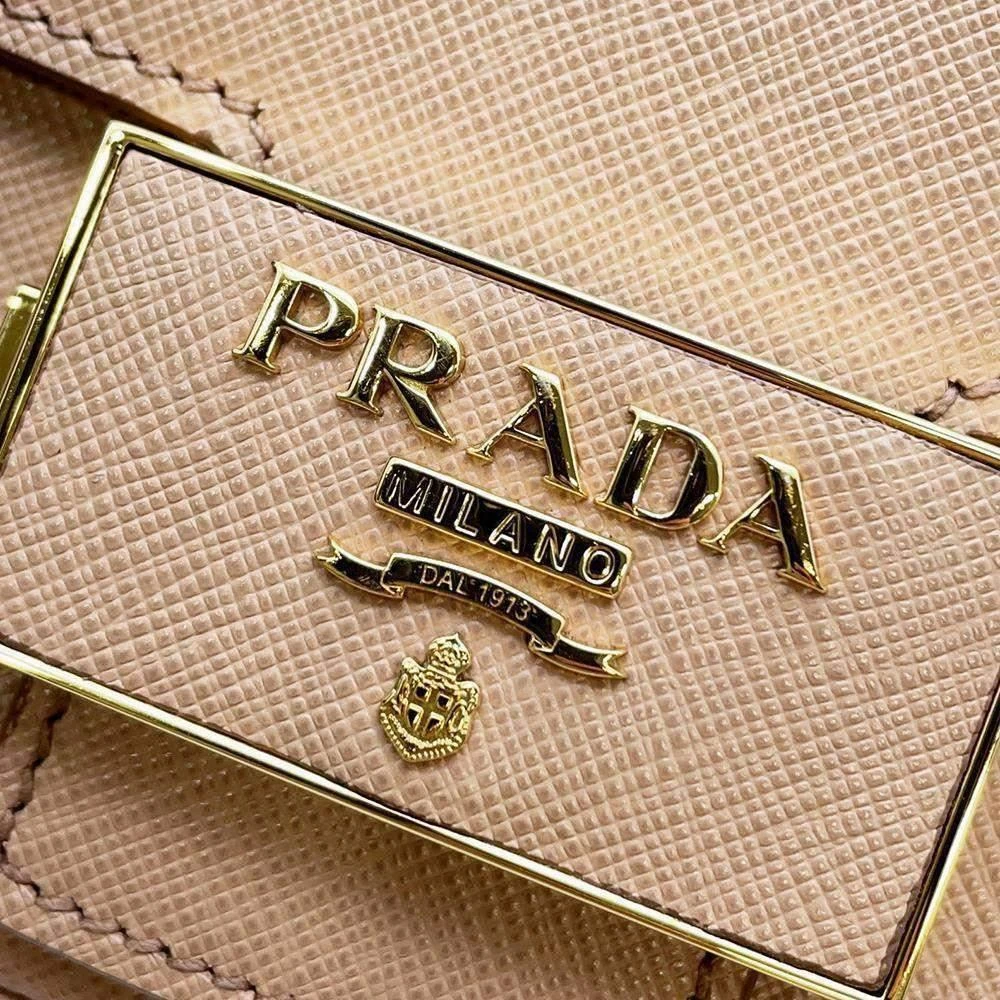 Prada Prada  Saffiano Leather Emblème Shoulder Bag 6
