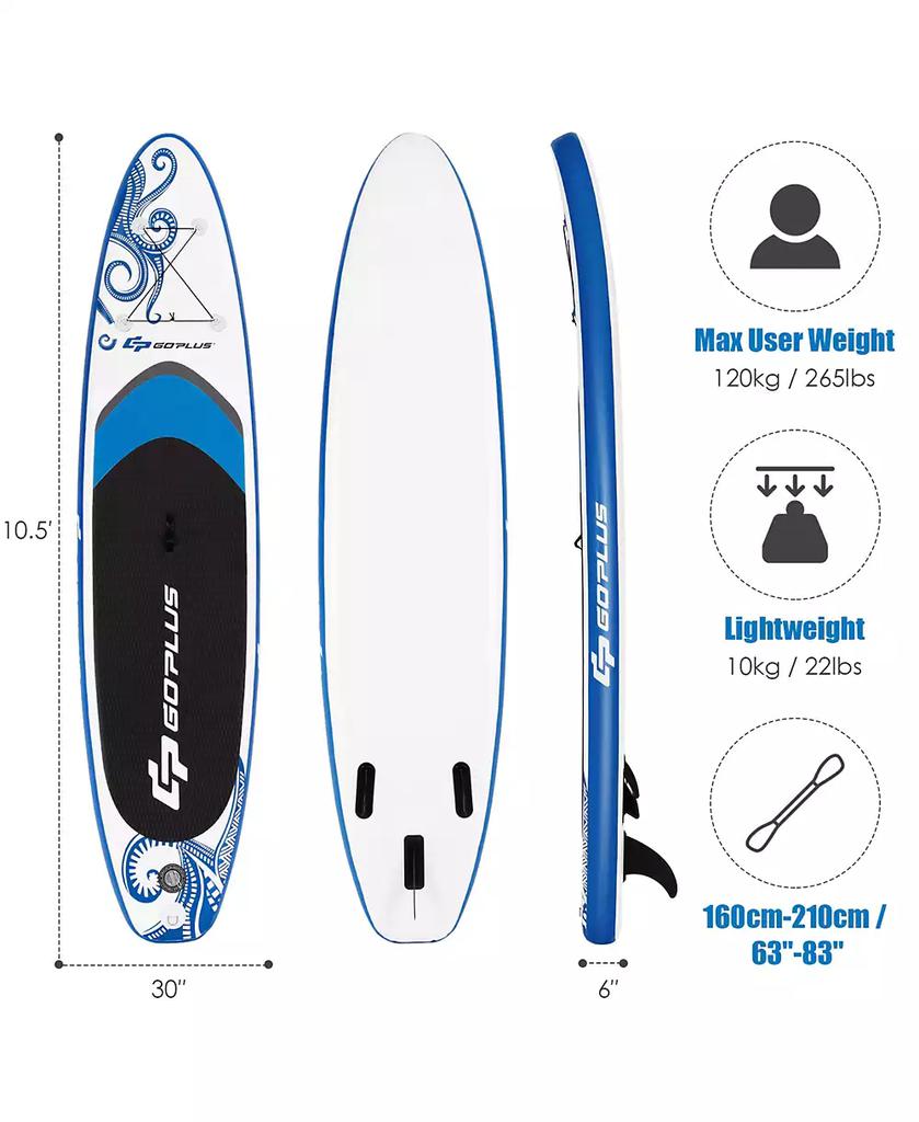 Costway 1 pcs 10.5  Inflatable Stand Up Paddle Board SUP Surfboard
