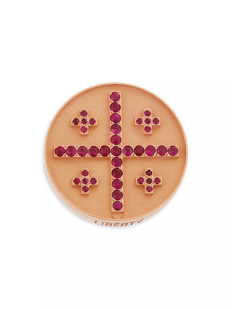 Ileana Makri Liberty 18K Rose Gold & Ruby Cross Ring